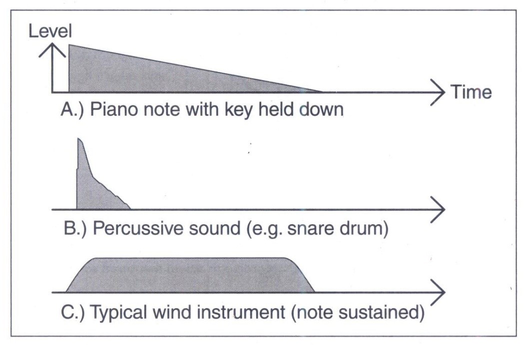 Sự phát triển tổng thể tiêu biểu của một số lọai âm thanh